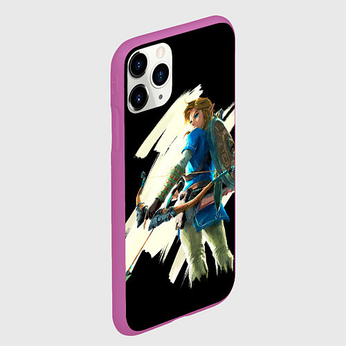 Чехол iPhone 11 Pro матовый Линк с луком / 3D-Фиолетовый – фото 2
