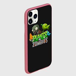 Чехол iPhone 11 Pro матовый Персонажи Plants vs Zombies, цвет: 3D-малиновый — фото 2