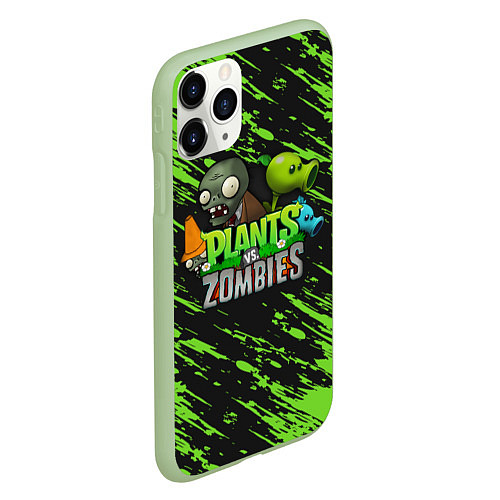 Чехол iPhone 11 Pro матовый Plants vs Zombies персонажи / 3D-Салатовый – фото 2