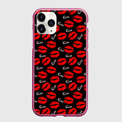 Чехол iPhone 11 Pro матовый Kiss поцелуи, цвет: 3D-малиновый