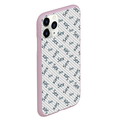 Чехол iPhone 11 Pro матовый SEX - Секс / 3D-Розовый – фото 2