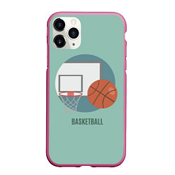 Чехол iPhone 11 Pro матовый Basketball Спорт, цвет: 3D-малиновый