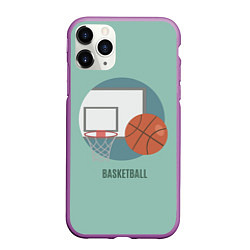 Чехол iPhone 11 Pro матовый Basketball Спорт, цвет: 3D-фиолетовый