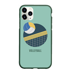 Чехол iPhone 11 Pro матовый Volleyball Спорт, цвет: 3D-темно-зеленый