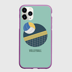 Чехол iPhone 11 Pro матовый Volleyball Спорт, цвет: 3D-фиолетовый