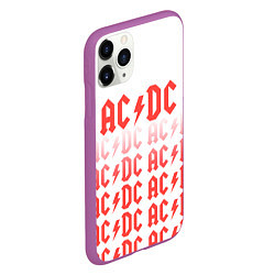 Чехол iPhone 11 Pro матовый Acdc Паттерн, цвет: 3D-фиолетовый — фото 2