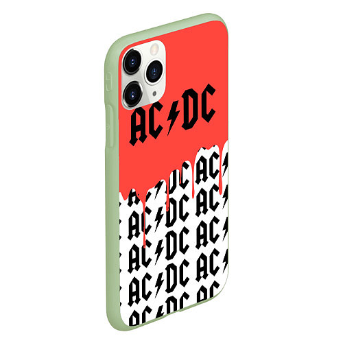 Чехол iPhone 11 Pro матовый Ac dc rock / 3D-Салатовый – фото 2