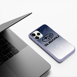Чехол iPhone 11 Pro матовый SUBARU авто, супер, цвет: 3D-светло-сиреневый — фото 2
