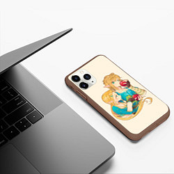 Чехол iPhone 11 Pro матовый Линк и Зельда с яблоками, цвет: 3D-коричневый — фото 2