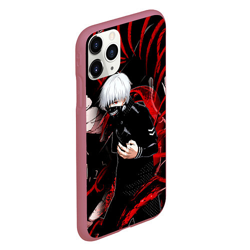 Чехол iPhone 11 Pro матовый Токийский Гуль Красный Змей Tokyo Ghoul Snake / 3D-Малиновый – фото 2