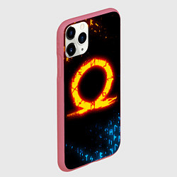Чехол iPhone 11 Pro матовый GOD OF WAR CRATOS FIRE SYMBOL RUNE, цвет: 3D-малиновый — фото 2