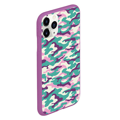 Чехол iPhone 11 Pro матовый Камуфляж Модный / 3D-Фиолетовый – фото 2