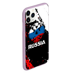 Чехол iPhone 11 Pro матовый Russia Герб в цвет Флага, цвет: 3D-сиреневый — фото 2