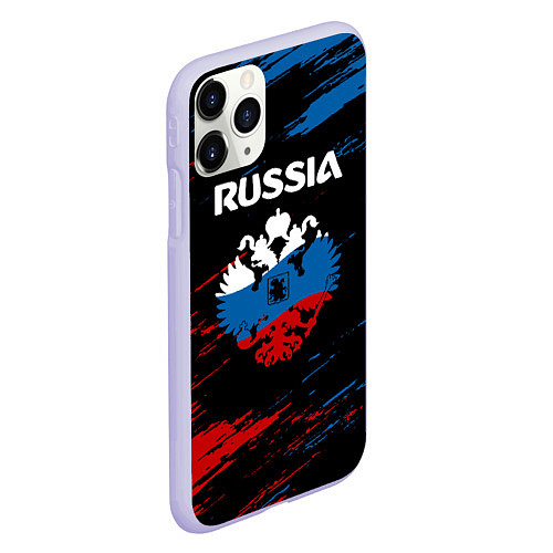 Чехол iPhone 11 Pro матовый Russia Герб в стиле / 3D-Светло-сиреневый – фото 2