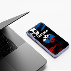 Чехол iPhone 11 Pro матовый Russia Герб в стиле, цвет: 3D-светло-сиреневый — фото 2
