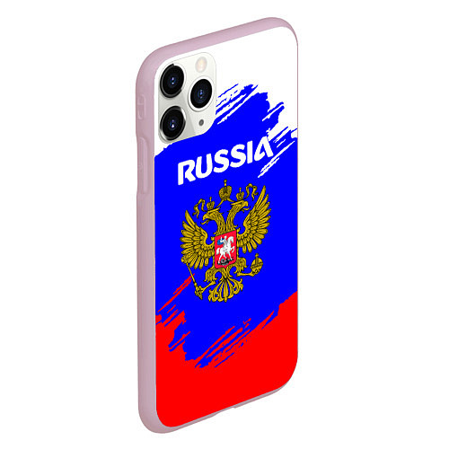 Чехол iPhone 11 Pro матовый Russia Геометрия / 3D-Розовый – фото 2