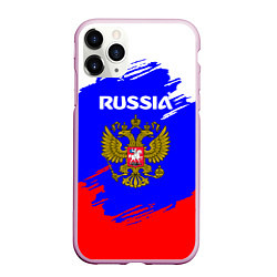 Чехол iPhone 11 Pro матовый Russia Геометрия, цвет: 3D-розовый