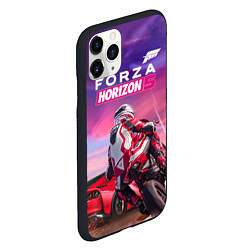 Чехол iPhone 11 Pro матовый Forza Horizon 5 - sports car and bike, цвет: 3D-черный — фото 2