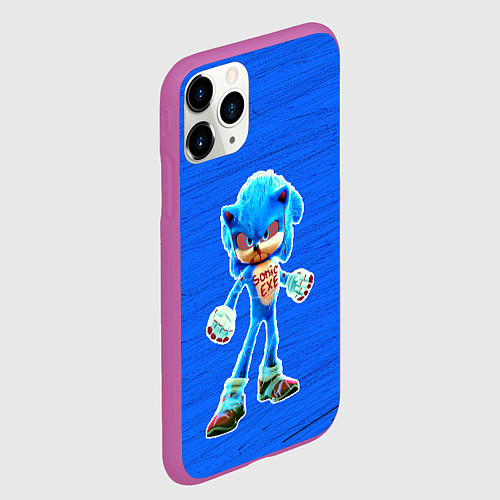 Чехол iPhone 11 Pro матовый Sonic exe / 3D-Фиолетовый – фото 2
