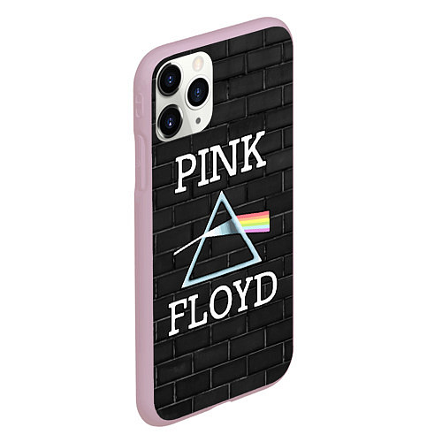 Чехол iPhone 11 Pro матовый PINK FLOYD LOGO - ПИНК ФЛОЙД ЛОГОТИП / 3D-Розовый – фото 2