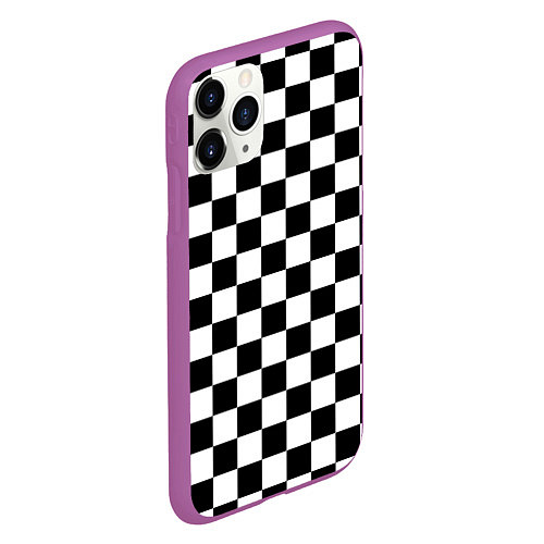 Чехол iPhone 11 Pro матовый Chess Squares Cubes / 3D-Фиолетовый – фото 2