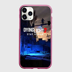 Чехол iPhone 11 Pro матовый Dyng Light 2: Stay Human - Приближается ночь, цвет: 3D-малиновый