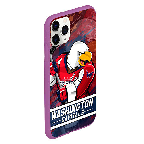 Чехол iPhone 11 Pro матовый Вашингтон Кэпиталз Washington Capitals / 3D-Фиолетовый – фото 2