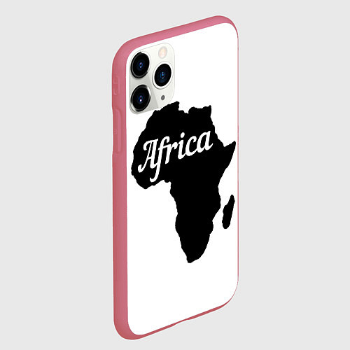 Чехол iPhone 11 Pro матовый Африка черно-белая двусторонняя / 3D-Малиновый – фото 2