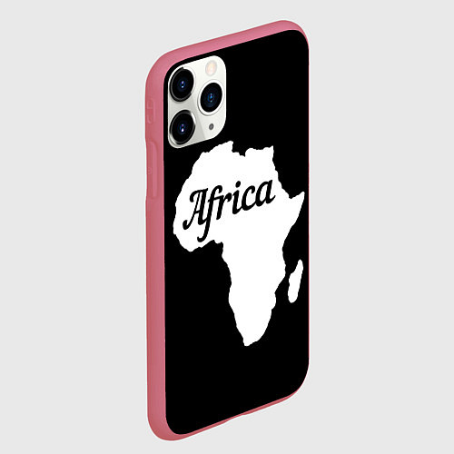 Чехол iPhone 11 Pro матовый Африка на чёрном / 3D-Малиновый – фото 2