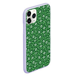 Чехол iPhone 11 Pro матовый Зелёные Банкноты, цвет: 3D-светло-сиреневый — фото 2