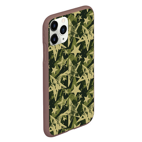 Чехол iPhone 11 Pro матовый Star camouflage / 3D-Коричневый – фото 2