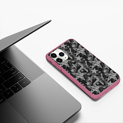 Чехол iPhone 11 Pro матовый Gray Star, цвет: 3D-малиновый — фото 2