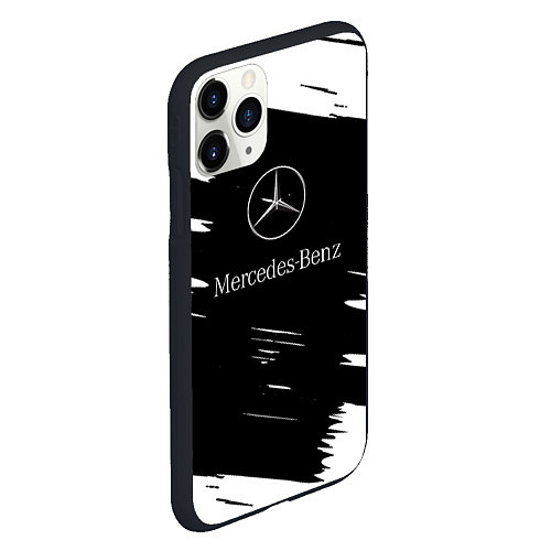 Чехол iPhone 11 Pro матовый Mercedes-Benz Текстура / 3D-Черный – фото 2
