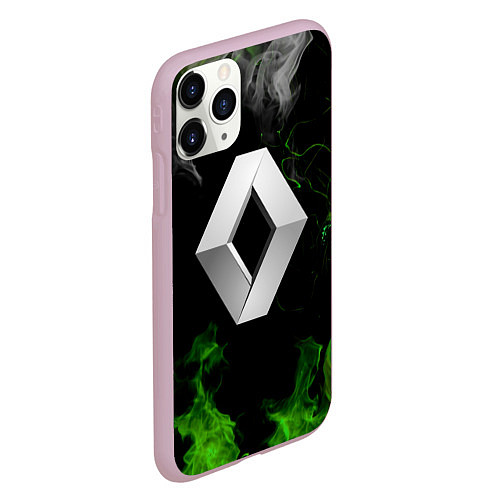 Чехол iPhone 11 Pro матовый Renault пламя / 3D-Розовый – фото 2