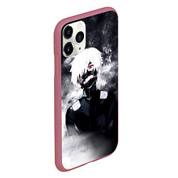 Чехол iPhone 11 Pro матовый Токийский Гуль в Дыму Tokyo Ghoul Smoke, цвет: 3D-малиновый — фото 2