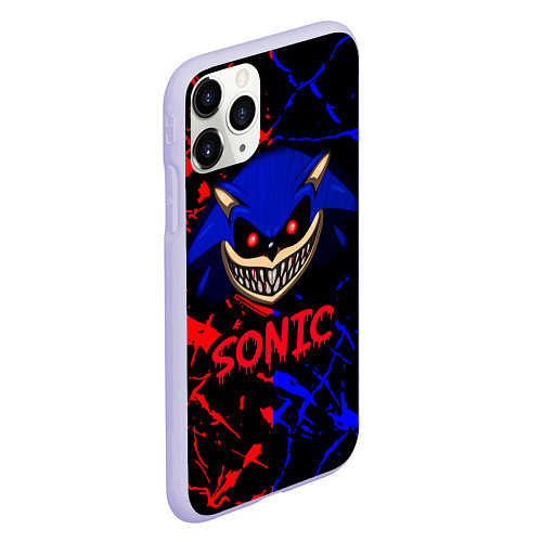 Чехол iPhone 11 Pro матовый SONIC EXE DARK SONIC / 3D-Светло-сиреневый – фото 2