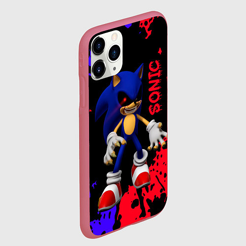 Чехол iPhone 11 Pro матовый Соник екзе Sonic exe / 3D-Малиновый – фото 2