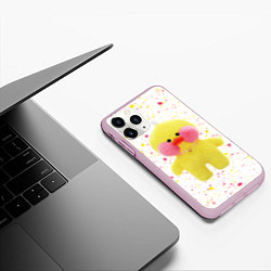 Чехол iPhone 11 Pro матовый УТЯ ЛАЛАФАНФАН - Желтенькая, цвет: 3D-розовый — фото 2