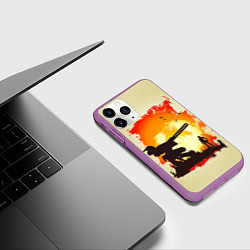 Чехол iPhone 11 Pro матовый Снейк и Метал Гир, цвет: 3D-фиолетовый — фото 2
