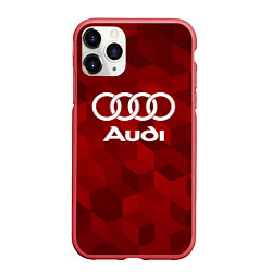 Чехол iPhone 11 Pro матовый Ауди, Audi Красный фон, цвет: 3D-красный