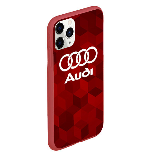 Чехол iPhone 11 Pro матовый Ауди, Audi Красный фон / 3D-Красный – фото 2