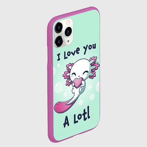 Чехол iPhone 11 Pro матовый Я люблю тебя очень сильно / 3D-Фиолетовый – фото 2