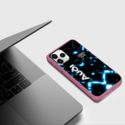 Чехол iPhone 11 Pro матовый Audi Neon, цвет: 3D-малиновый — фото 2