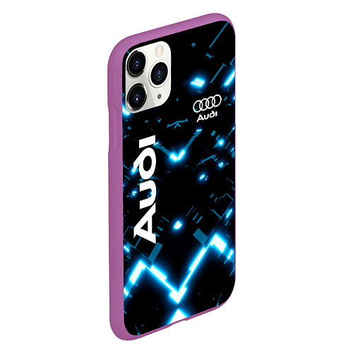 Чехол iPhone 11 Pro матовый Audi Neon / 3D-Фиолетовый – фото 2