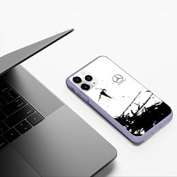Чехол iPhone 11 Pro матовый Mercedes текстура, цвет: 3D-светло-сиреневый — фото 2