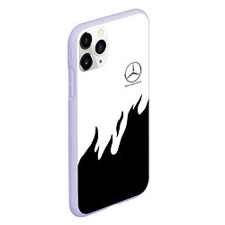 Чехол iPhone 11 Pro матовый Mercedes-Benz нарисованный огонь, цвет: 3D-светло-сиреневый — фото 2