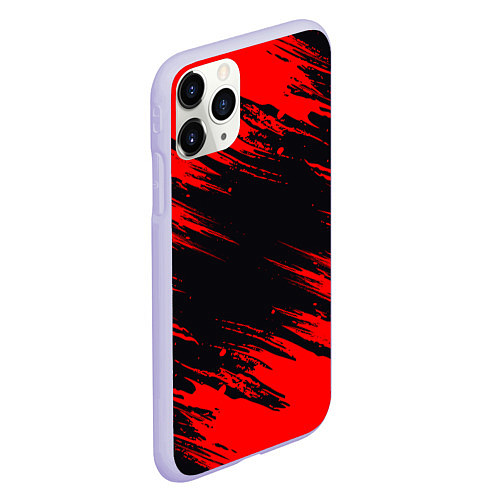 Чехол iPhone 11 Pro матовый Красная краска брызги / 3D-Светло-сиреневый – фото 2