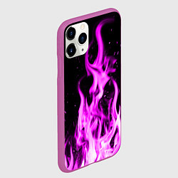 Чехол iPhone 11 Pro матовый ОГОНЬ НЕОНОВЫЙ ПЛАМЯ, цвет: 3D-фиолетовый — фото 2