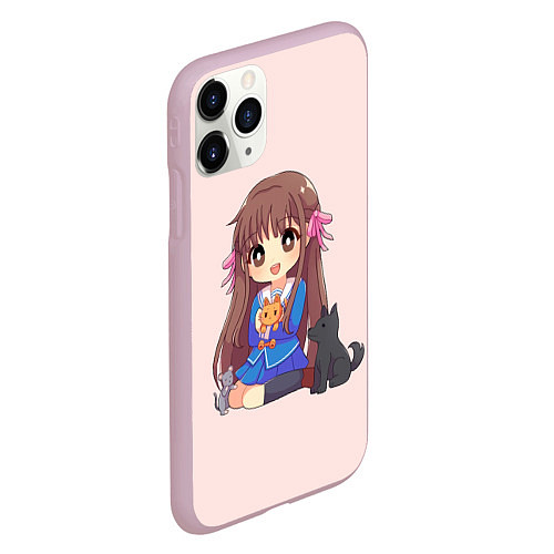 Чехол iPhone 11 Pro матовый Кроха Тору / 3D-Розовый – фото 2