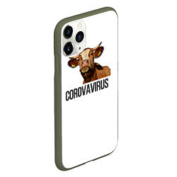 Чехол iPhone 11 Pro матовый Corovavirus, цвет: 3D-темно-зеленый — фото 2